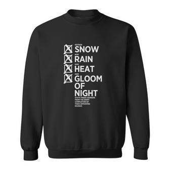 Postal Service Motto Snow Rain Heat Gloom Of Night V2 Men Women Sweatshirt Graphic Print Unisex - Thegiftio UK