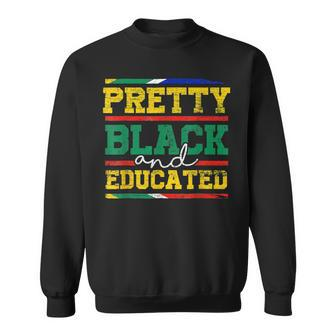 Pretty Black And Educated Black History Blm Melanin Pride Sweatshirt - Seseable