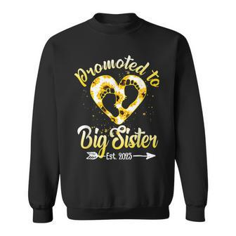 Promoted To Big Sister Est 2023 Funny Floral Mothers Day Sweatshirt - Seseable
