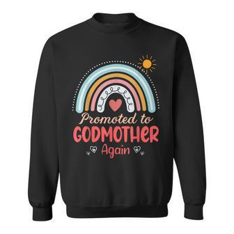 Promoted To Godmother Again Mimi Granny To Be Gigi Grandma Men Women Sweatshirt Graphic Print Unisex - Thegiftio