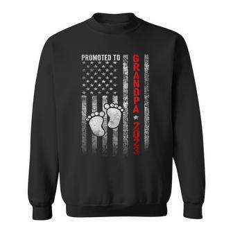 Promoted To Grandpa 2023 American Flag New Grandpa Sweatshirt - Seseable
