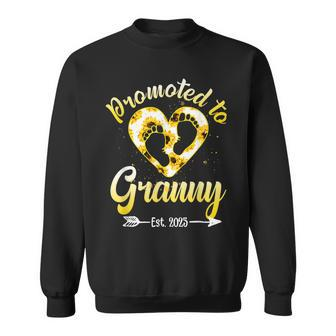 Promoted To Granny Est 2023 Funny Floral Mothers Day Sweatshirt - Seseable