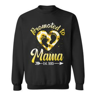 Promoted To Mama Est 2023 Funny Floral Mothers Day Sweatshirt - Seseable