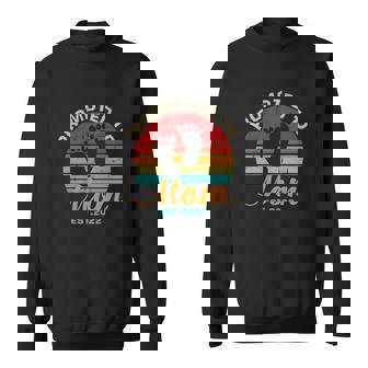 Promoted To Mom First Mothers Day 2022 Retro Color Gift For Mom Men Women Sweatshirt Graphic Print Unisex - Thegiftio