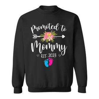 Promoted To Mommy Est 2023 Mom Pregnancy Announcement Sweatshirt - Seseable
