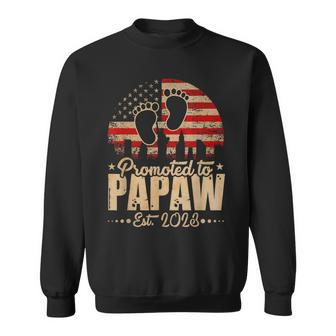 Promoted To Papaw Est 2023 Us Flag Fathers Day Pregnancy Sweatshirt - Thegiftio UK