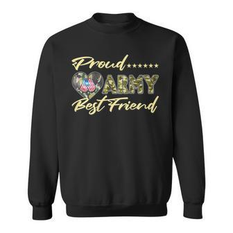 Proud Army Best Friend - Us Flag Dog Tag Heart Military Gift Sweatshirt - Seseable