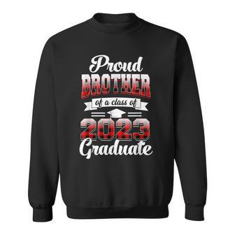 Proud Brother Of A Class Of 2023 Graduate Red Plaid Sweatshirt | Mazezy