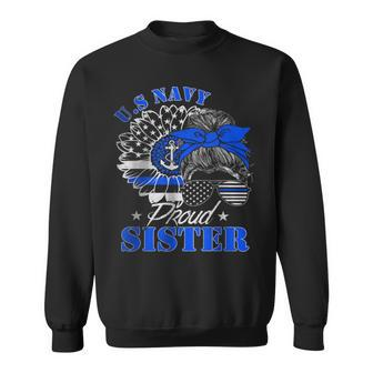 Proud Coast Guard Sister Us Navy Mother Messy Bun Hair T Sweatshirt | Mazezy