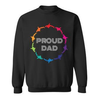 Proud Dad Lgbtq Gay Pride Awareness - White Black Sweatshirt | Mazezy