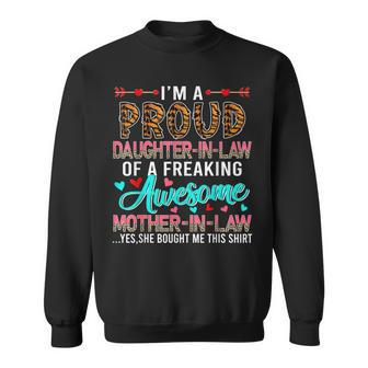 Proud Daughter In Law Of A Freaking Awesome Mother In Law Sweatshirt - Thegiftio UK