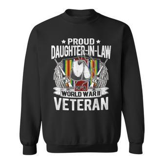 Proud Daughter-In-Law Of World War 2 Veteran Ww2 Family Gift Men Women Sweatshirt Graphic Print Unisex - Seseable