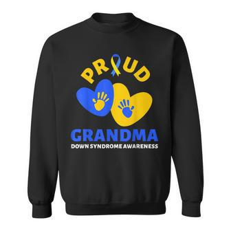 Proud Grandma - Down Syndrome Awareness - Blue Yellow Sweatshirt - Seseable