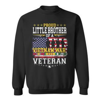 Proud Little Brother Vietnam War Veteran Matching Family Sweatshirt - Seseable