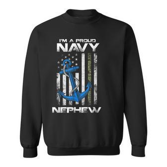Proud Navy Nephew American Flag Vintage Sweatshirt - Seseable