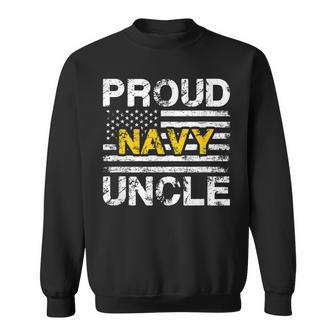 Proud Navy Uncle Us Flag - Military Family Appreciation Sweatshirt - Seseable
