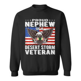 Proud Nephew Of Desert Storm Veteran Persian Gulf War Vet Men Women Sweatshirt Graphic Print Unisex - Seseable