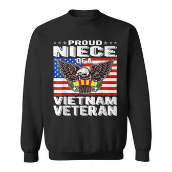 Proud Niece Of A Vietnam Veteran - Patriotic Military Family Men Women Sweatshirt Graphic Print Unisex - Seseable
