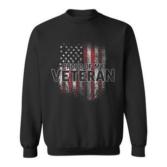 Proud Of My Veteran Patriotic Military Men Women Sweatshirt Graphic Print Unisex - Seseable
