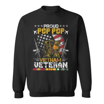 Proud Pop Pop Of Vietnam Veteran Us Flag Gifts Proud Veteran Sweatshirt - Seseable