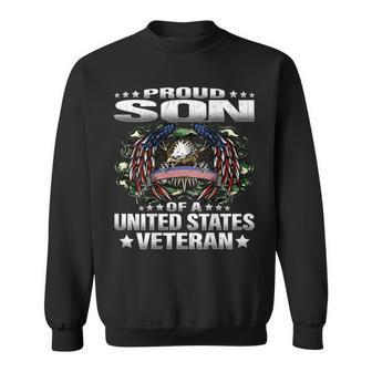Proud Son Of A United States Veteran Military Vets Child Men Women Sweatshirt Graphic Print Unisex - Seseable