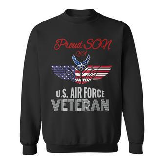Proud Son Of A US Air Force Veteran T Gift Men Women Sweatshirt Graphic Print Unisex - Seseable