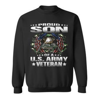 Proud Son Of A Us Army Veteran Military Vets Child Men Women Sweatshirt Graphic Print Unisex - Seseable