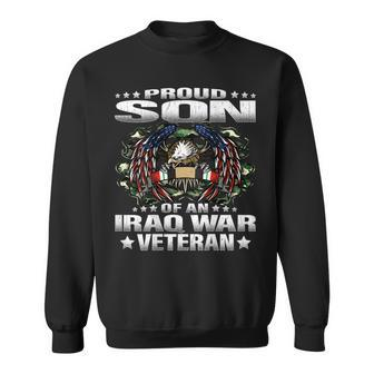 Proud Son Of An Iraq War Veteran Military Vets Child Gift Men Women Sweatshirt Graphic Print Unisex | Seseable CA