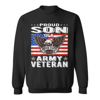 Proud Son Of Us Army Veteran Patriotic Military Family Gifts V2 Men Women Sweatshirt Graphic Print Unisex - Seseable