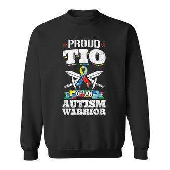 Proud Tio Of An Autism Warrior Awareness Ribbon Uncle Sweatshirt | Mazezy