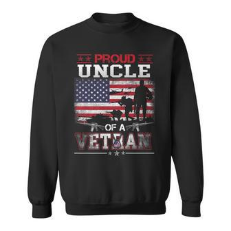 Proud Uncle Of A Veteran Vintage Flag Military Veterans Day Sweatshirt - Seseable