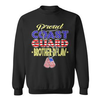 Proud Us Coast Guard Brother-In-Law Dog Tags Military Family Sweatshirt - Seseable