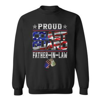 Proud Us Coast Guard Father-In-Law Dog Tags Military Family Sweatshirt - Seseable