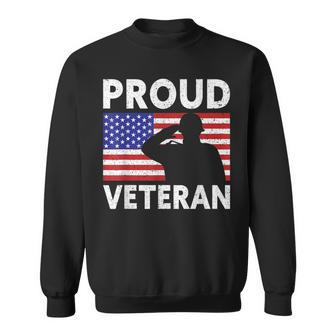 Proud Veteran | Usa Flag Proud American Veteran Sweatshirt - Seseable