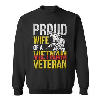 Proud Veteran Wife Gift Vietnam Veterans Day Men Women Sweatshirt Graphic Print Unisex - Seseable