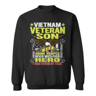 Proud Vietnam Veteran Son - Military Veterans Child Gift Men Women Sweatshirt Graphic Print Unisex - Seseable