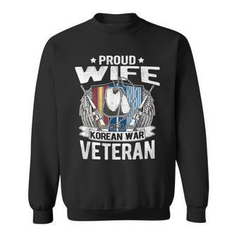 Proud Wife Of A Korean War Veteran Military Vet Spouse Gift Men Women Sweatshirt Graphic Print Unisex - Seseable