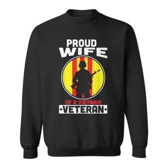 Proud Wife Of A Vietnam Veteran American Vietnam War Gift Men Women Sweatshirt Graphic Print Unisex - Seseable
