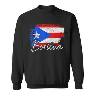 Puerto Rico Boricua Vintage Puerto Rican Flag Pride Sweatshirt | Mazezy