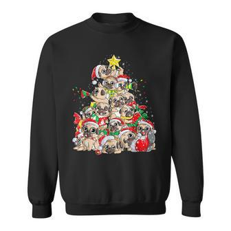 Pug Christmas Tree Dog Santa Xmas Merry Pugmas Men Women Sweatshirt Graphic Print Unisex - Seseable
