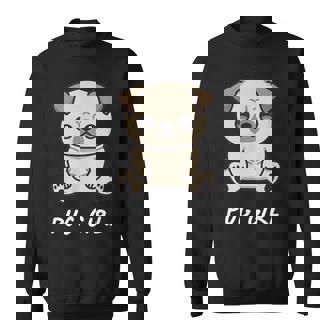 Pug Girl Cute Funny Kawaii Anime Dog Lover Owner Family Sweatshirt - Seseable