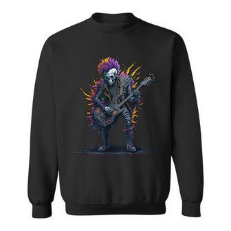 Punk Rock N Roll Skeleton Sweatshirt | Mazezy