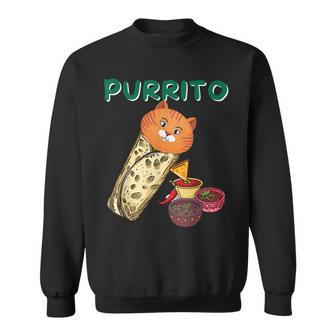 Purrito Cat In A Burrito - Cat Lover Mexican Food Kitty Sweatshirt - Seseable