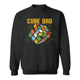 Puzzle Cube Dad Speed Cubing 80S Youth Vintage Math Sweatshirt - Seseable