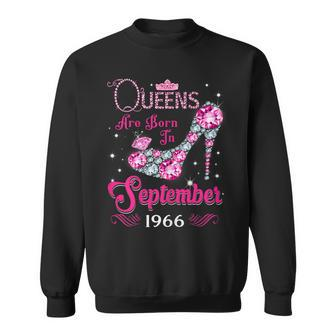 Queens Are Born In September 1966 T 53Rd Birthday Gift Men Women Sweatshirt Graphic Print Unisex - Thegiftio UK