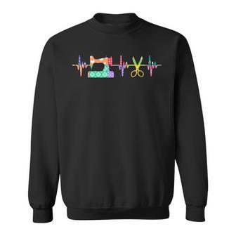 Quilter Sewing Heartbeat For Quilting Lover Mm Sweatshirt | Mazezy