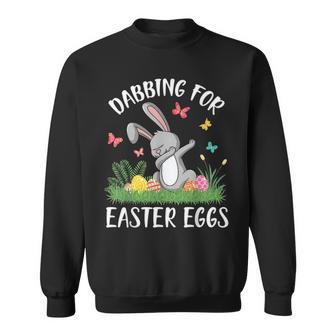 Rabbit Dabbin With Butterflies Dabbing For Easter Eggs Happy Sweatshirt - Seseable