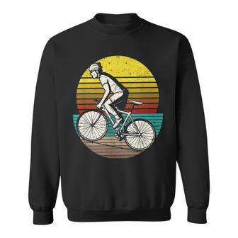 Radfahrer-Silhouette Sweatshirt im Retro-Stil der 70er, Vintage-Design - Seseable