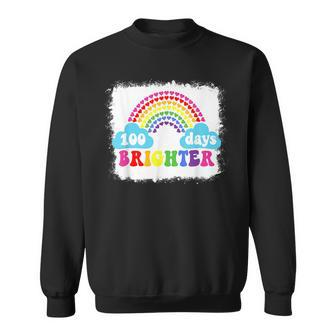 Rainbow 100 Days Brighter Teacher Student 100 Days Smarter V2 Men Women Sweatshirt Graphic Print Unisex - Thegiftio UK