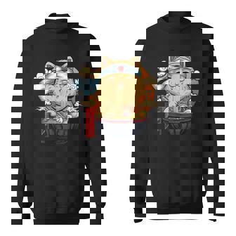 Ramen Cat Japanese Kawaii Anime V2 Men Women Sweatshirt Graphic Print Unisex - Thegiftio